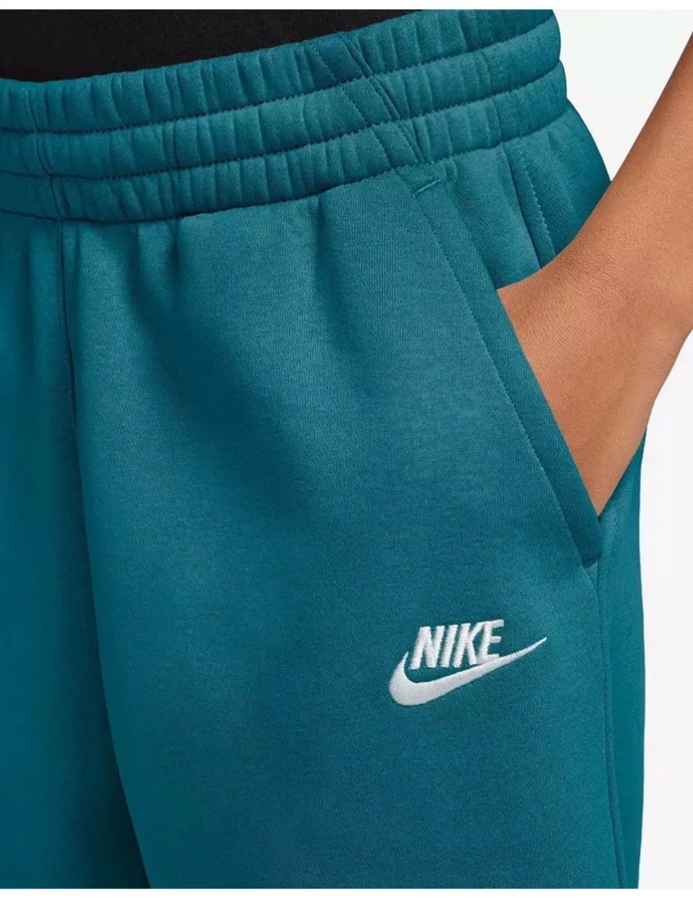 Kid's Nike Teal Kids Fleece Joggers with White Logo, Size: XS